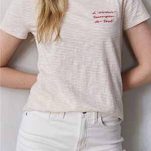 LC Striped Cream and White Women's Top